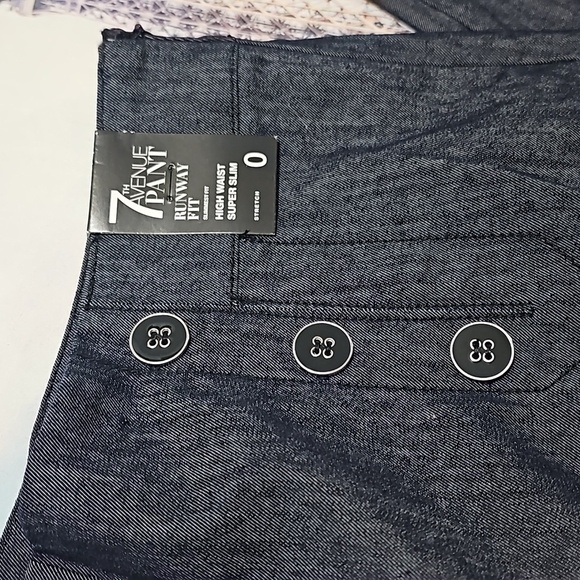 7th Avenue Runway Fit 6 Button High Waisted Super Slim Pants Size 0 NWT - Picture 3 of 7